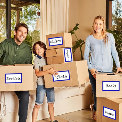 6 x 4 inch Large Moving Labels for Boxes, Blank Moving Boxes Labels Stickers, 160pcs 8 Color Coded Moving Stickers Packing Labels Stickers for Home Organization Projects, Kitchen, Storage Bins, (Blue)