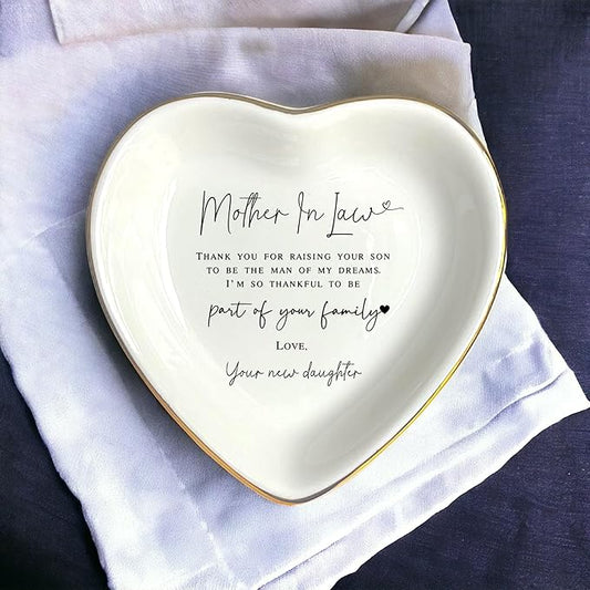 HatafaFurni Mother In Law Gift, Heart Ring Dish, Jewelry Dish, Mothers Day Gifts, Mother of the Groom Gift, Mother Appreciation, Gift For Second Mom, Mother In Law Present, Future Mom