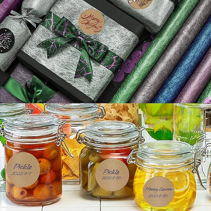 500 Pcs Jar Label Stickers Water Resistant Stickers Labels for Jars Gift Tags Oil Bottle Cosmetic Storage Bin Canning Mason Jar Food Container Freezer Organization 2 Inch