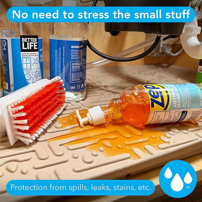 XTREME MATS Undersink Mat for Cabinets (Grey 19" 1/4 x 19 1/4) Prevents Leak Damage in Bathroom Vanity Cabinets, Flexible Driptray, Multi-Purpose Waterproof Utility BootTray