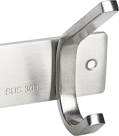 WEBI Heavy Duty 24 Inch SUS 304 Coat Bath Towel Hook Hanger Rail Bar with 8 Hooks,Brushed Finish,for Bedroom,Foyers,Hallways Home Office Storage Organization, C-CBG08