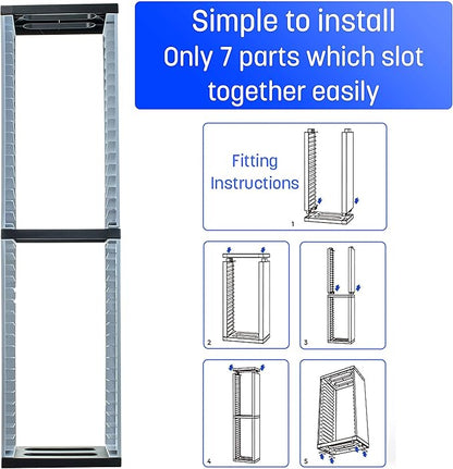ADZ Game Storage Tower – Stores 36 Games or Blu-Ray Disks – Game Holder Rack for PS4, PS5, Xbox One, Xbox Series X/S Games and Blu-Ray Discs (White)
