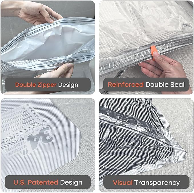 Vacbird Vacuum Seal Bags for Clothing with Rechargeable Cordless Pump, 18 Pack Vacuum Storage Space Saver Bags, Compression Packing for Clothes Bedding Blanket Pillows Comforters Luggage Travel