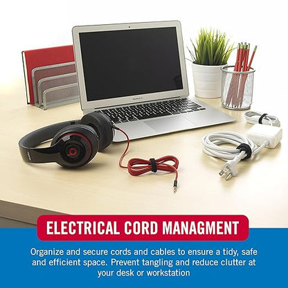 VELCRO Brand Reusable Cable Ties – Valentines Day Gifts for Men, 100 Pack 6 Inch Cable Management Ties, Cord Wraps for Electrical Cords, Black