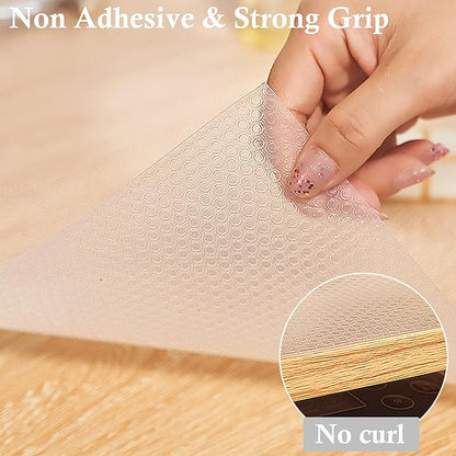 Shelf Liner for Kitchen Cabinets 16 Inch Wide X 20 Ft Non Adhesive Cabinet Drawer Liners Non Slip Waterproof Strong Grip Clear Closet Pantry Shelf Liner Cupboard Refrigerator Bathroom Drawer Mat