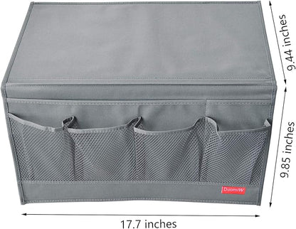DuomiW 6 Pockets Bedside Storage Organizer, Bedside Caddy, Table Cabinet Storage Organizer, TV Remote Control, Phones, Magazines, Tablets, Accessories (Light Grey)