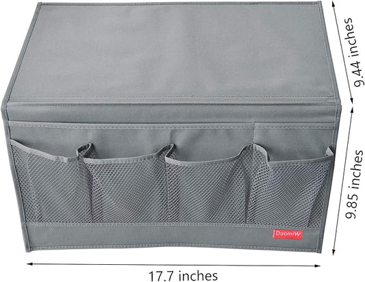 DuomiW 6 Pockets Bedside Storage Organizer, Bedside Caddy, Table Cabinet Storage Organizer, TV Remote Control, Phones, Magazines, Tablets, Accessories (Light Grey)