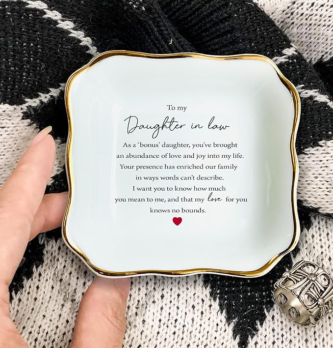 Mother In Law Gift: Ring Dish, Jewelry Dish for Daughter In Law's Birthday or Wedding