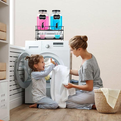 2 set 1 Gallon Laundry Detergent Dispenser with Stand, laundry organization and storage,Liquid Laundry Detergent Dispenser for Laundry Room
