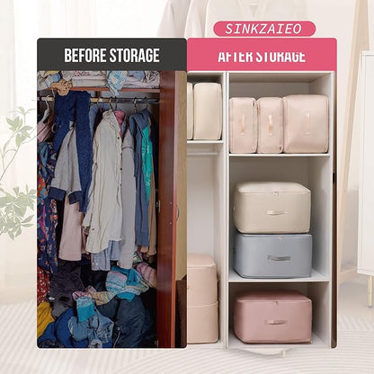 Ultra Space Saving Self Compression Organizer,Packing Cubes,Waterproof And Moisture-Proof,High Capacity,For Blankets Clothes Duvet Comforter（Pink 21.2 * 16.2 * 23.6 In-2pcs）
