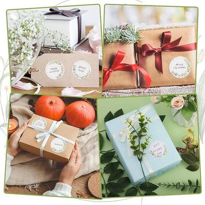 600 Pcs 2" Canning Labels for Jar Easter Gift Tag Stickers, Wreath Designs Round for Jars Lids Spice Bottle Labels with 3 Pattern Designs