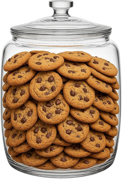 kitchentoolz 2.5 Gallon Extra Large Glass Cookie Jar with Airtight Lid – XL Clear Storage Container for Bulk Cookies, Candy, Flour, Dog Treats & More – Oversized Jar for Kitchen or Laundry Room