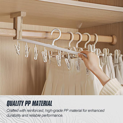Domiella 3-Pack Sock Drying Rack, Hanging Clothes Hanger with 8 Hooks, 360° Rotating Windproof Laundry Hanger for Socks, Towels, Underwear, Baby Clothes, Gloves