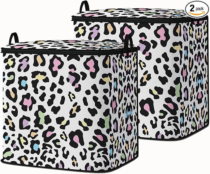 Large Comforter Storage Bag with Zipper,Closet Organizer for Clothes/Blankets/Quilts/Pillows,Fabric Moving Bags with Portable Handles 95L(2-Pack)