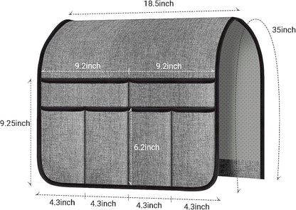 Meeall Armchair Caddy & Remote Control Holder for Couch & Recliner | Non-Slip Armrest Organizer with 6 Pockets for TV Remote, Phone, Tablet, Magazine & More, 19 x 35 Inches, Gray