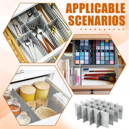Blosssound 15pcs 5.12x 15 Tall Drawer Divider Adjustable Drawer Organizer DIY Ultra Deep Storage Organizer Separator with Fixed Buckle for Underwear Socks Dormitory Office Kitchen Bedroom(Grey)