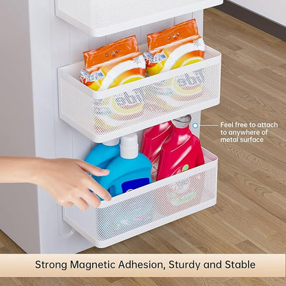 Magnetic Shelf for Washing Machine & Fridge, White, L11in*W4.9in*H3.9in, 16.5 lbs Capacity