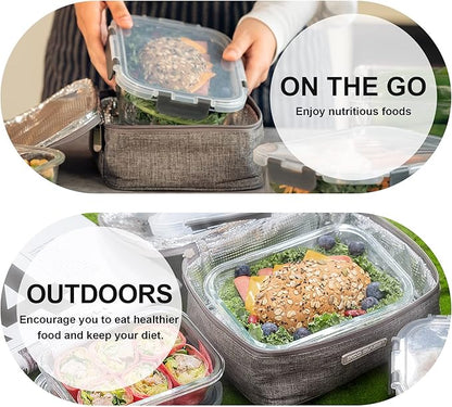 coccot Glass Food Storage Containers with Lids Airtight, Glass Meal Prep Containers for Lunch Food, Container Set, Easy to Open& Close/Microwave,Oven,Freezer,Dishwasher Safe/Leak-Proof（20 Pieces）