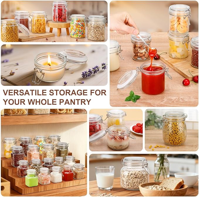 12 Pack Spice Jars, 4 oz Glass Containers with Airtight Lids, Small Herb Jars with Labels for Kitchen Storage