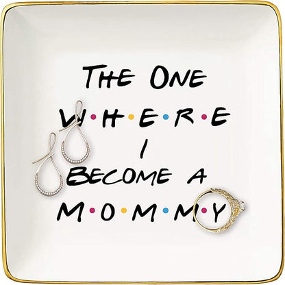 Mother's Day Gift for Mom-New Mommy Gift,First Time Mom Present,Mum to Be,Promoted to Mum,Baby Shower Present for New Mother,Pregnancy Announcement,Jewelry Tray,Ring Dish,Trinket Holder