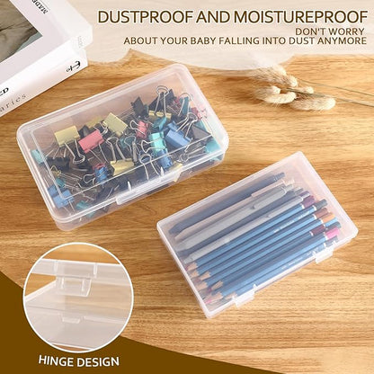 Clear Plastic Storage Containers, Mini Rectangular Organizer Boxes with Hinged Lids, 36 Pack Mixed Sizes, for Beads, Jewelry, Art Craft