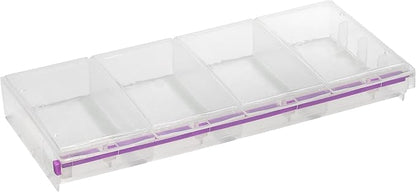 Craft Mates Bead Organizer and Plastic Storage Containers for Crafts, Buttons, Pins and More, 4 Locking Compartments (2XL)