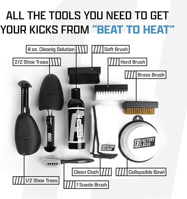 FACTORY LACED Shoe Cleaning Kit - Complete Sneaker Cleaner Kit - Shoe Cleaner for all shoes