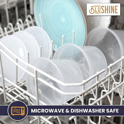 BluShine [36 Sets] 16 oz. Plastic Deli Food Storage Containers with Airtight Leak Proof Lids - Reusable -Microwave, Fridge, and Freezer Safe