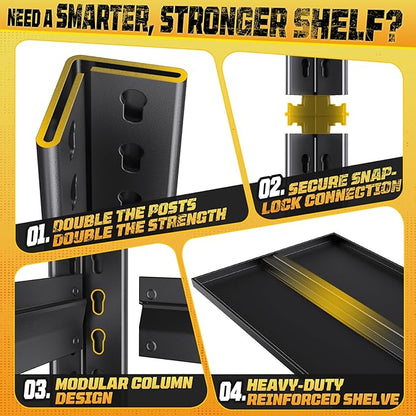 72" H Garage Storage Shelves 5-Tier,Garage Storage System Shelves Adjustable 2000LBS,Storage Shelving for Basement,Pantry,Kitchen,Warehouse,72" H x 59" W x 19.6" D