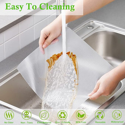 Cabinet Liners Non Slip Waterproof Clear Kitchen Drawer Shelf Liner 12 Inch X 20 FT Non Adhesive Mat for Fridge, Dresser, Wire Shelf, Toolbox, Cupboard, Pantry, Storage and Desk