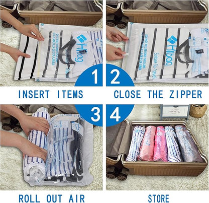 HIBAG Vacuum Storage Bags, 30-Pack Space Saver Vacuum Storage Bags, Vacuum Seal Bags for Clothing, Clothes, Comforters and Blankets (30C)