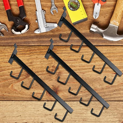5 Hooks Slatwall Hooks Accessories, 5 Pack 13.7 Inch Heavy Duty Waterfall Slatwall Hangers Rectangular Tube Slat Wall Clothes Hooks for Display Clothing Retail Shop Garage