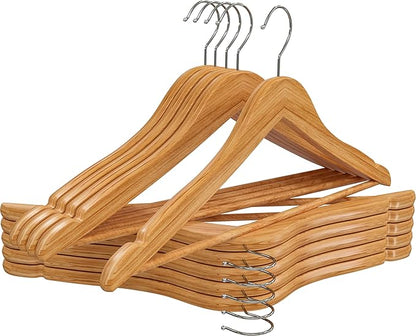 Utopia Home Premium Wooden Hangers 20 Pack - Heavy Duty & Durable Coat Hanger - Wood Hanger with 360-Degree Rotatable Hook - Clothes Hangers with Non-Slip Shoulder Notches For Shirts & Coats (Natural)