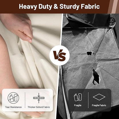 SLEEPING LAMB 170L Huge Blanket Storage Bag, Sturdy Oxford Fabric Comforter Storage Bag with Handles and Window, Foldable Bedding Container Organizer for King-size Duvets, Sheets, Pillows, Clothes