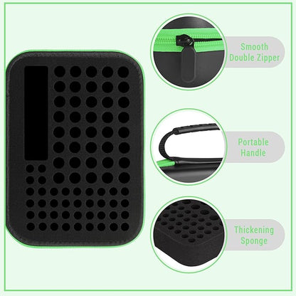 Battery Organizer Storage Case with Tester for AA AAA Button Battery Holder Carrying 3 Batteries Variety Pack 88 Batteries Zipper Mesh Bag (Batteries Not Included) (black-green)