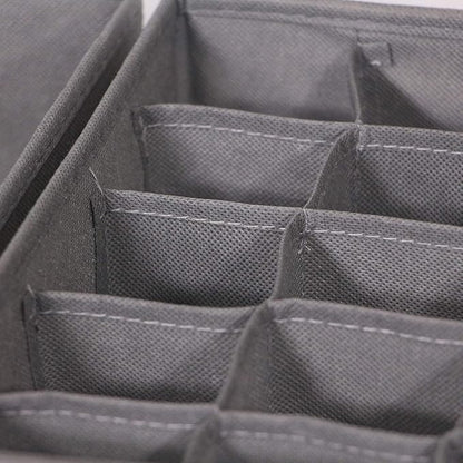 DIOMMELL 21 Pack Foldable Cloth Storage Box Closet Dresser Drawer Organizer Fabric Baskets Bins Containers Divider for Baby Clothes Underwear Bras Socks Lingerie Clothing,M Grey 11-4249