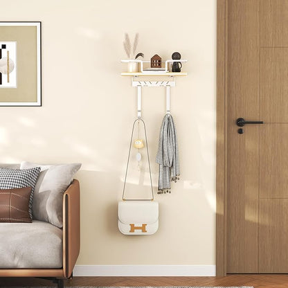 efluky Ironing Board Hanger Wall Mount with Removable Hooks, Ironing Board Holder Organizer Compatible with T/Leg & Y/Leg Ironing Boards, Space Saving Laundry Room Storage, 12.59"x5.9"x2.36", White