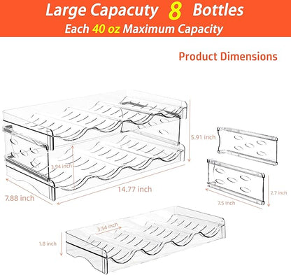 Baosia Stackable Wine Rack,Wine Bottle Holder for Inside Cabinet,for Pantry,Refrigerator,Countertop Organization-2 Tiers for 8 Bottles