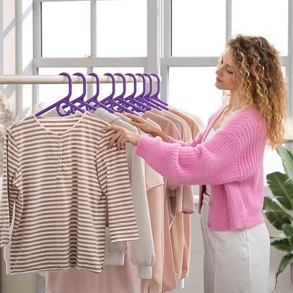 NEATERIZE Ultra Heavy Duty Plastic Clothes Hangers - Purple - Durable Coat, Suit and Clothes Hanger. Perchas De Ropa (38 Pack - Purple)