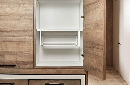 Nxconsu 2Pack Under Shelf Storage Basket Organizer Hanging Holder for Cabinet Pantry Kitchen Cupboard Desk Counter Bookshelf Organization Add-on Space Saver Heavy Duty Slide-in White Large