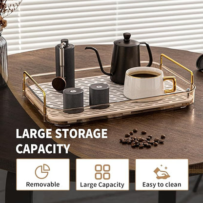 Seoneiro Whiskey Tray, Glass Cup Rack, Mug Holder, Coffee Cup Organizer, Bathroom Countertop with Drain Board Wine Glass Decorative Organizer, Food Tray, Kitchen Spice Rack