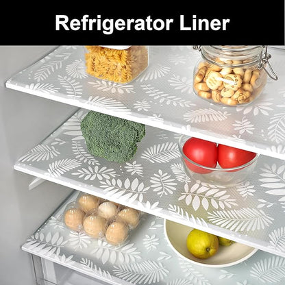 Cooyes Shelf Liners for Kitchen Cabinets Waterproof & Oil-Proof Kitchen Cupboard Mats Non-Slip Drawer Mats EVA Material Non Adhesive Fridge Liner for Shelves（23.6" W x 236" L）