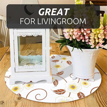 RAY STAR 12X120 Inch Shelf Liner for Kitchen Cabinets, Non-Adhesive Cabinet Liner Washable, PVC Drawer Liner for Dresser Non-Slip Bathroom (Yellow Flower)(2 Roll)
