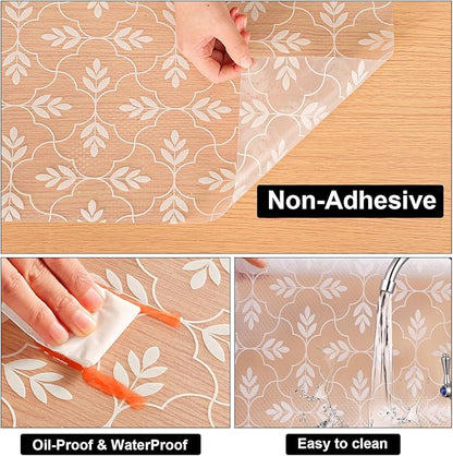 Cooyes Shelf Drawer and Cabinet Liner, Washable Oil-Proof Shelf Liners for Kitchen Cabinets, Shelves, Refrigerator, Non-Adhesive Drawers Mats（11.8" W x 118" L）