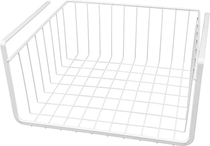 White Wire Under-Shelf Storage Basket, 11-Inch – Durable Organization Solution for Kitchen, Pantry, and Closet