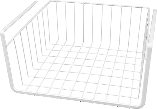 White Wire Under-Shelf Storage Basket, 11-Inch – Durable Organization Solution for Kitchen, Pantry, and Closet