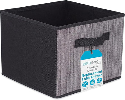 Internet's Best Replacement Extra Drawers for Hanging Closet Organizer - Canvas Storage Bins for Clothes, Sweaters, Shoes, Accessories - College Dorm Room Essentials, Small Space Organizer - Grey