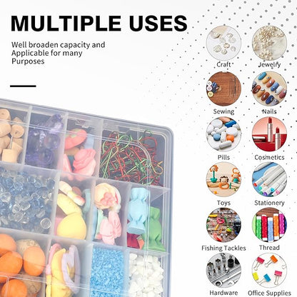 OALCQ 36 Grids Bead Organizer Box Tackle Box Organizers and Storage Rock Collection Boxes Plastic Organizer Boxes
