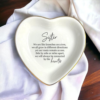 Sister Friends Gift Ring Dish, Jewelry Dish, Bridesmaids Gift, Sister Gifts, Bestie Gift, Friend Gift, Friendship Gifts, Sister In Law Gift, Wedding Day Gift, Maid of Honor Gift, Sister By Heart