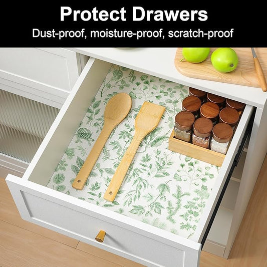 Cooyes Shelf Liners for Kitchen Cabinets Refrigerator Liners Waterproof & Oil-Proof Kitchen Cupboard Liner Drawer Mats EVA Material Non Adhesive Fridge Liner for Shelves（23.6" W x 236" L）
